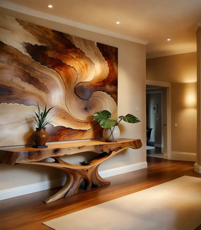 Artisan Live Edge Console Table Solid Wood Hand Finished